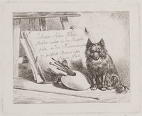 KG 01554
<br/>
Schildersezel met hond
<br/>
<em>Klein, Johann Adam (1792-1875)</em>